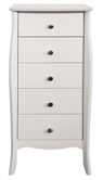 Baroque White Painted 5 Drawer Narrow Chest