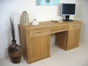 Mobel Oak large hidden office twin pedestal desk