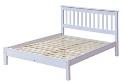Corona White Washed Double Slatted Bed with Low Foot End.