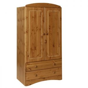 Kensington Pine Low 2 Door 2 Drawer Wardrobe Tallboy Kensington