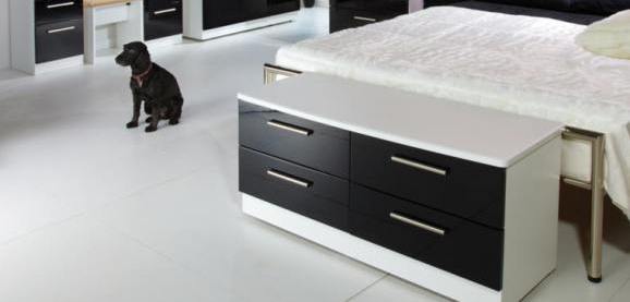 White and Black Gloss Bedroom