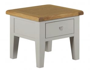 Toronto Oak and Painted Lamp Table With Drawer